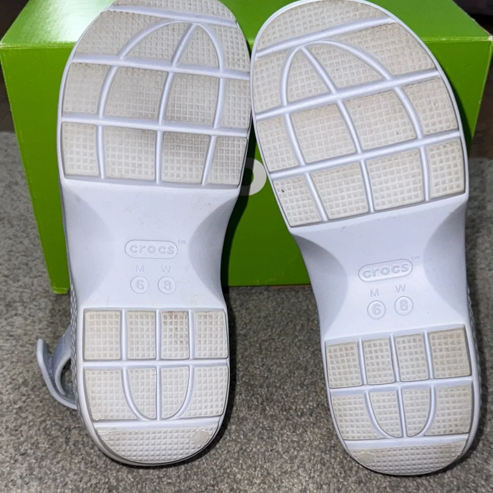 CROCS White/Gray Strap Sandals - Picture 8 of 8